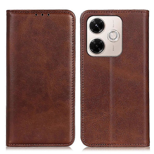 Til Xiaomi Redmi 13x 4G Etui Split Læder Flip Wallet Telefon Cover Multicolor Coffee