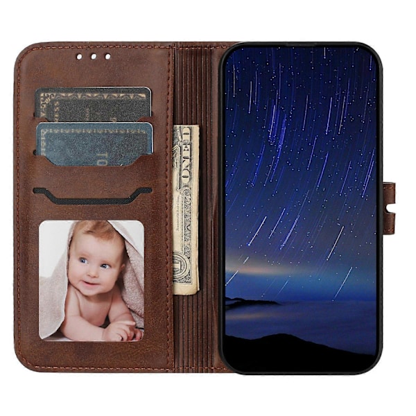 Til Samsung Galaxy S25 Edge Etui Glad Kat Mønster Præget Læder Wallet Telefon Cover Multicolor Brown