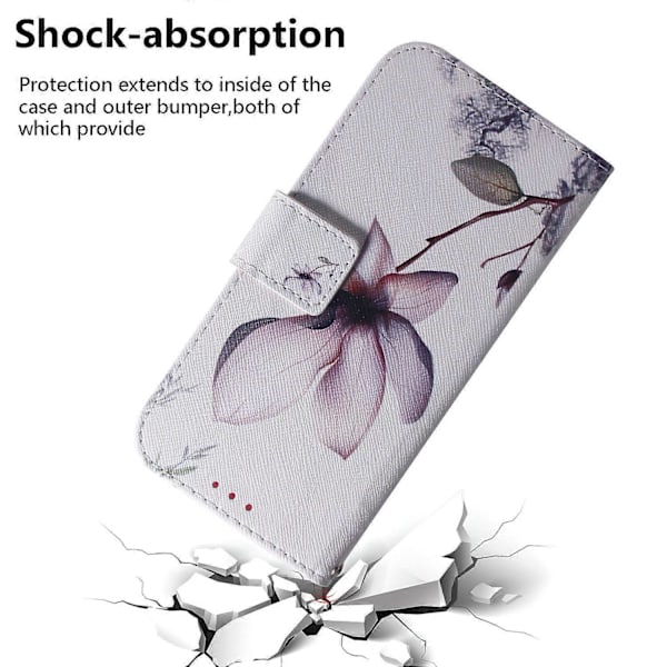 Til Xiaomi Redmi 13C 4G/13C 5G/Poco C65 4G/Poco M6 5G/13R 5G Etui PU Læder Wallet Stand Cover Multicolor Pink Flower