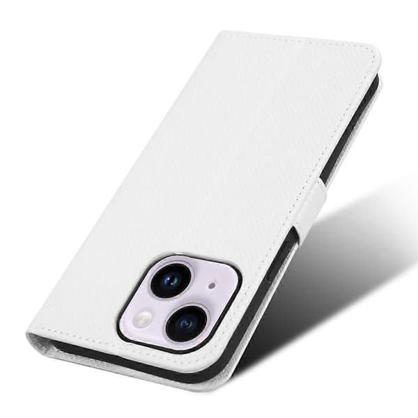 Til iPhone 15 Plus Case Stand Diamant Tekstur Anti-Ridse Telefon Cover Læder Shell Multicolor Style E