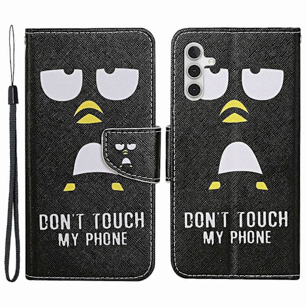 Til Samsung Galaxy A25 5G Etui Mønsterprint Kryds Tekstur Cover Multicolor Penguin