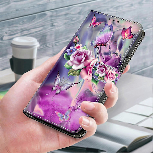 Plånboksfodral i PU-läder med 3D-mönster och ställ för Sony Xperia 1 V Multicolor Style F