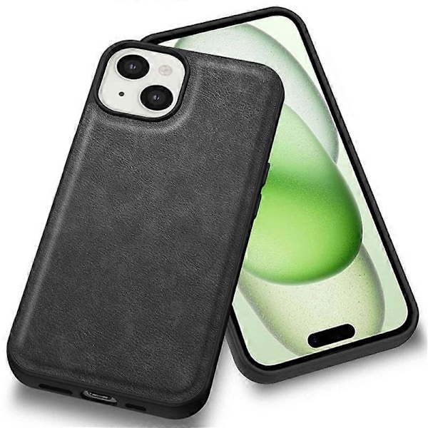 IPhone 15 Plus iskunkestävä suojakotelo PU-nahka+TPU+PC puhelinkuori Retro puhelinkotelo Multicolor Style A