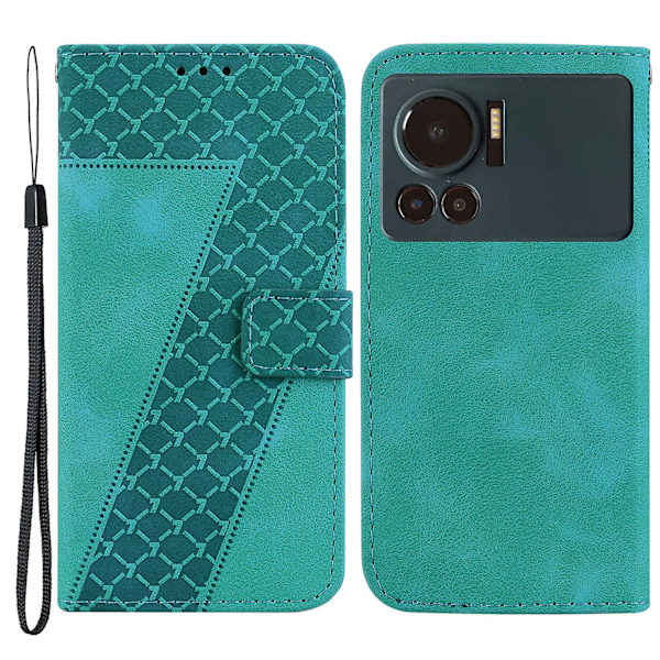 För Infinix Note 12 Vip 4g Tpu+pu Cover Stativ med tryckt plånbok Phone case Shell Green