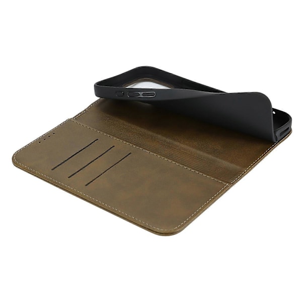 PU læder kalveskinds tekstur magnetisk lukning smartphone cover til iPhone 16 Pro Max Multicolor Style D
