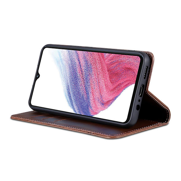 Azns Pu Läder Phone case För Samsung Galaxy A04e 4g, Stativ Magnetic Absorption Flip Cover Coffee