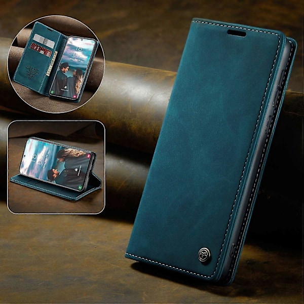CASEME 013-serien Enkel plånboksdesign Automatiskt sug Läderfodral för Samsung Galaxy S21 FE Multicolor Style C