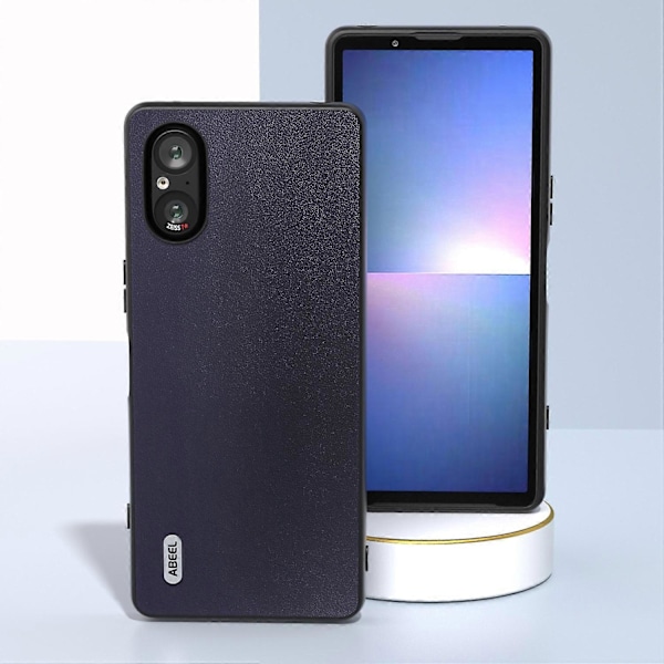 Skal för Sony Xperia 5 V PU Läder+Hård PC Slätt Skyddande Fodral Multicolor Style C