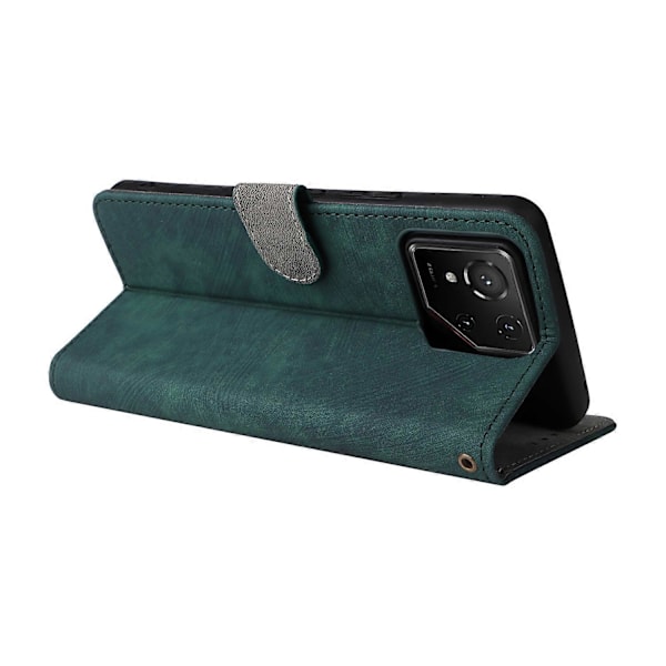 Til Asus ROG Phone 9 5G/Phone 9 Pro 5G Etui Wallet RFID-blokering PU Læder Cover Visningsstativ Multicolor Green