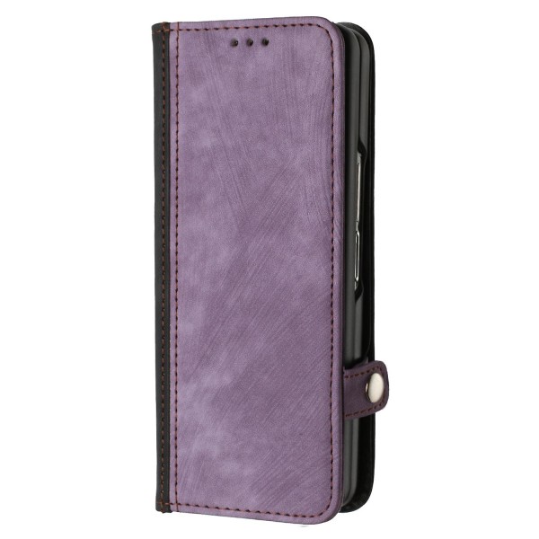 För Samsung Galaxy Z Fold3 5g Pu Läder Phone case Korthållare Cover Purple