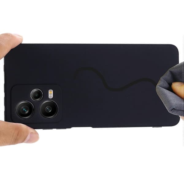 Flytande silikonfodral för Xiaomi Redmi Note 12 Explorer 5G, baksida med mjukt foder