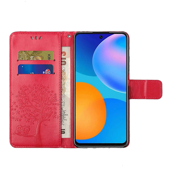 Ugle Mønster Tryk Design Læder Wallet Telefon Cover til Samsung Galaxy A32 4G (EU Version) Multicolor Style D