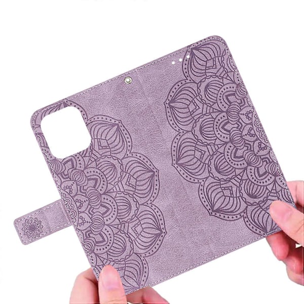 Til Xiaomi Redmi Note 12 4G PU Læder Mandala Blomster Præget Telefon Etui Wallet Stand Flip Cover Multicolor Style C