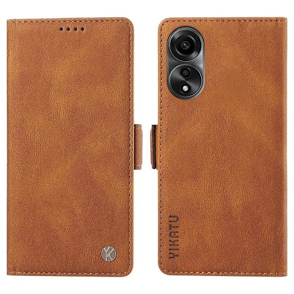 YIKATU YK-005 Oppo A78 4G PU-nahkalompakkokotelo, pehmeäpintainen jalustallinen suojakotelo Multicolor Style C