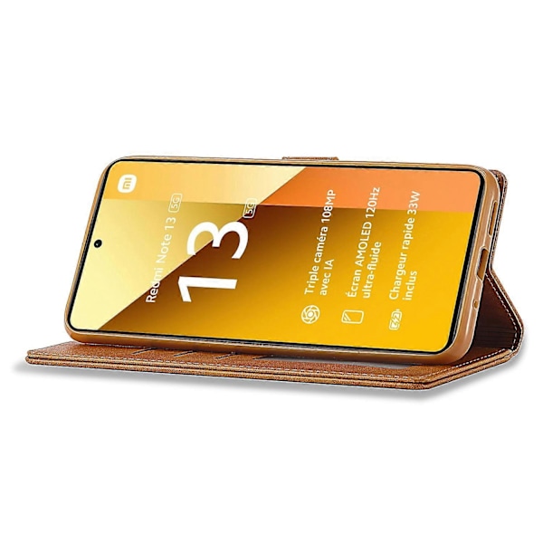 LC.IMEEKE Etui til Xiaomi Redmi Note 13 Pro 5G/Poco X6 5G, tegnebog, stativ, kalveskinds tekstur læder telefoncover Multicolor Yellow
