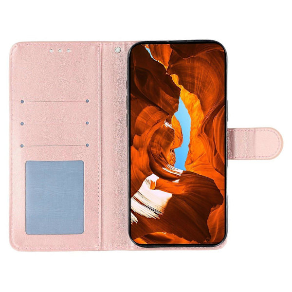 Til Xiaomi 14T Etui Tegnebog Stativ Præget Rose Sommerfugl PU Læder Telefon Cover Multicolor Rose Gold