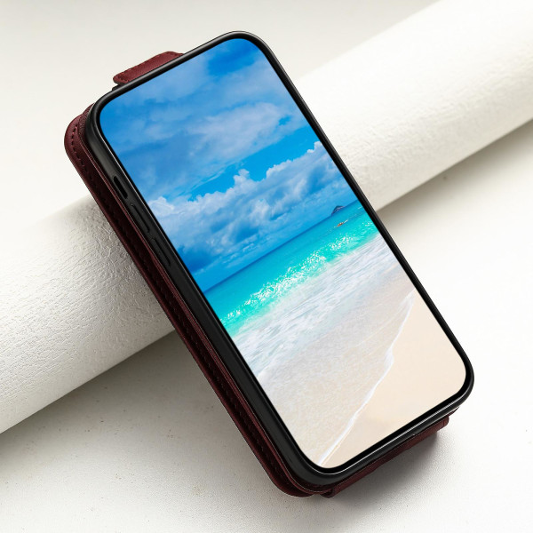 Fullt skydd Läder+tpu Vertikalt Flip Stand Skyddande phone case för Samsung Galaxy A54 5g Wine Red