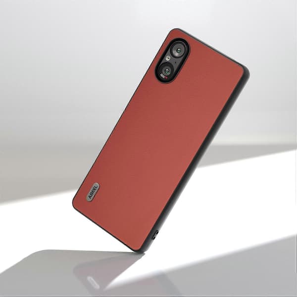 För Sony Xperia 5 V Mobilskal Smidig Äkta Läder Baksida Multicolor Style E