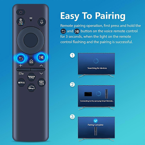 BN59-01432A Fjärrkontroll för Samsung TV 1 - 8m Räckvidd Solcellsdriven Kontroller med Röststyrning