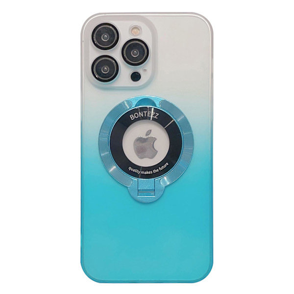 Støtteben PC-deksel for iPhone 14 Pro Max, Gradientfarget telefondeksel kompatibelt med MagSafe Gradient Blue