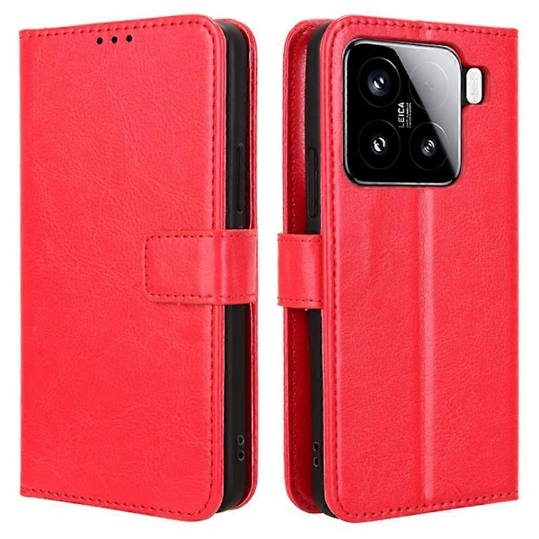 Til Xiaomi 15 Pro Etui Crazy Horse Tekstur PU Læder Telefon Wallet Cover Multicolor Style B