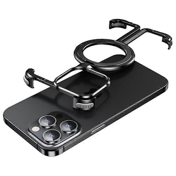 Til iPhone 14 Pro Aluminiumlegering+TPU Etui Støtteben Rammeløst Telefoncover Kompatibelt med MagSafe Multicolor Style A