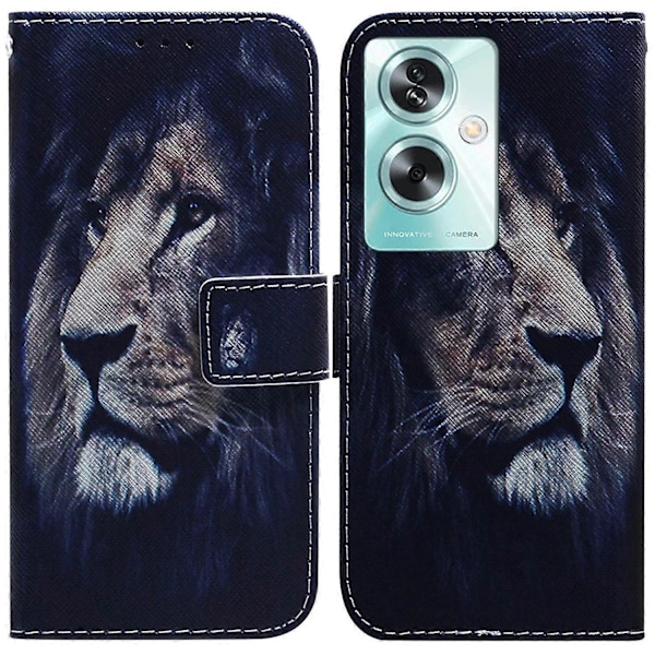 Plånboksfodral för Oppo A79 5G/A2 5G Mönstertryckt Läderfodral Multicolor Lion