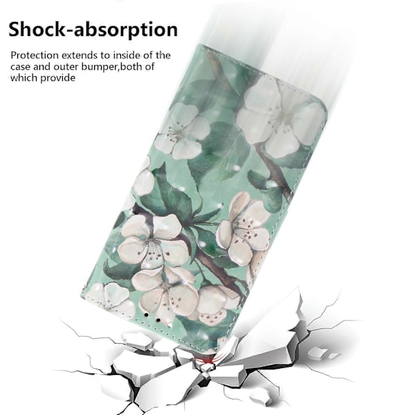 Til Xiaomi Redmi Note 13 Pro+ 5G Etui 3D Mønster Læder Wallet Telefon Cover Håndtaske Multicolor Watercolor Flowers