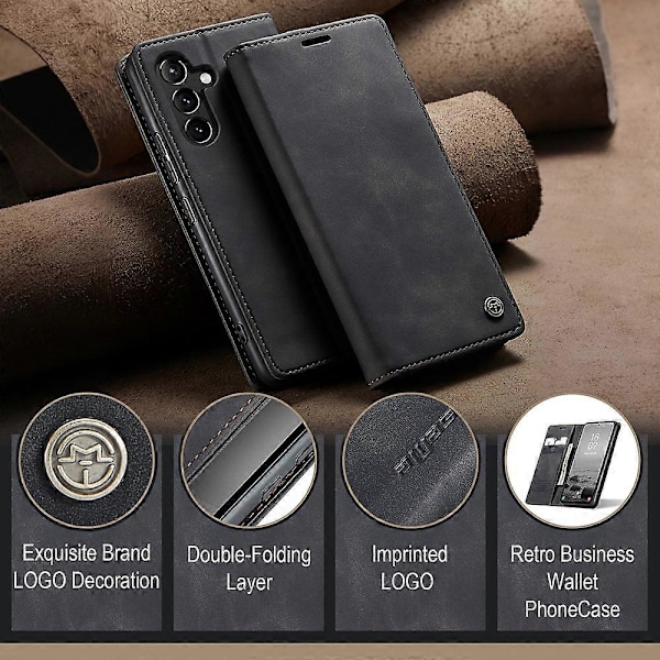 CASEME 013 -sarjan puhelinkotelo Samsung Galaxy A54 5G:lle PU-nahkakotelo Lompakkoteline Iskunkestävä suojus Multicolor Style E