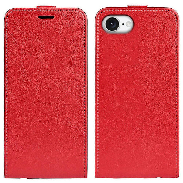 iPhone 16e -kotelo korttipaikoilla, pystysuuntainen läppä, nahkainen puhelinkotelo - musta Multicolor Red