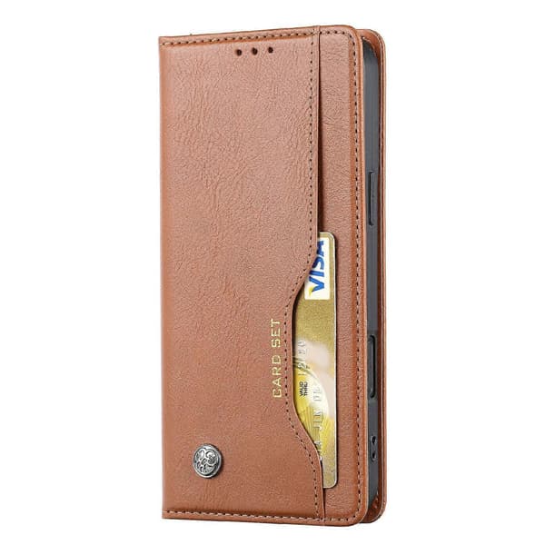 Magnetisk PU-lær stativdeksel til iPhone 16 Pro - Svart Multicolor Light Brown