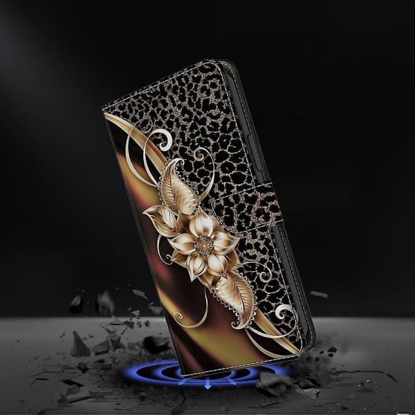 PU læder telefoncover med pung og stativ til iPhone 16 Multicolor Style D