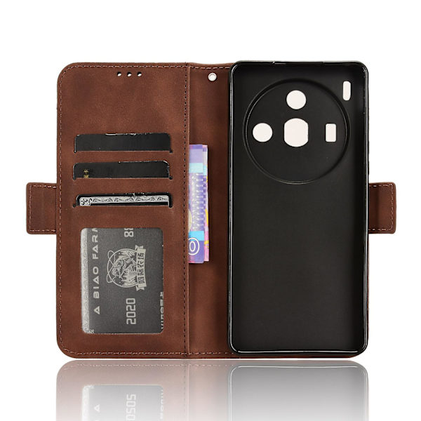 För Zte Nubia Z50s Pro 5g Pu Läder Stativ Cover Flera kortplatser Plånbok Folio Phone case Brown