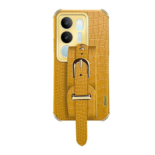 vivo S17 5G PU-nahkapäällysteinen TPU-kotelo rannekkeella ja jalustalla, galvanointi puhelinkuori Multicolor Style E