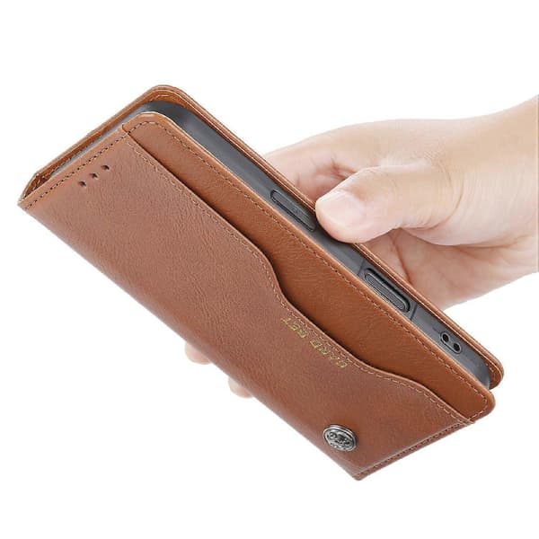 Magnetisk PU-lær stativdeksel til iPhone 16 Pro - Svart Multicolor Wine Red