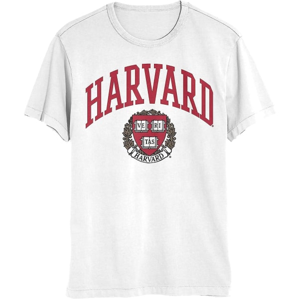 Harvard University Arms, Crimson kortärmade t-shirts för män och kvinnor, unisex T-shirts White 3XL