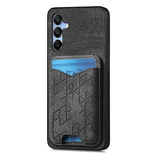 Til Samsung Galaxy A15 4G/5G Etui med Præget Mønster, Kortholder, Støttefod, Læder Bagside Cover Multicolor Style D