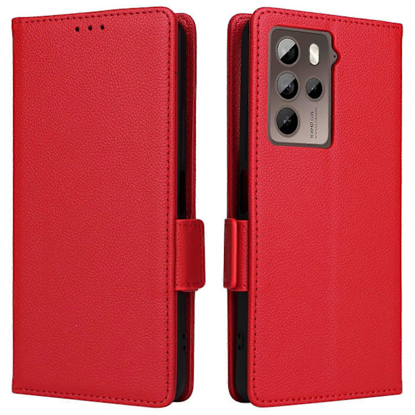 Puhelinkotelo HTC U23/U23 Pro 5G:lle Litsi-kuvioinen lompakkoteline PU-nahkakansi - Harmaa Multicolor Red