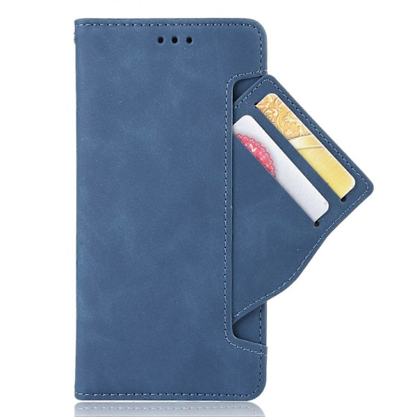 Flerfacksdesign Läder Telefonfodral Plånboksställ för Samsung Galaxy S21 FE Multicolor Style D