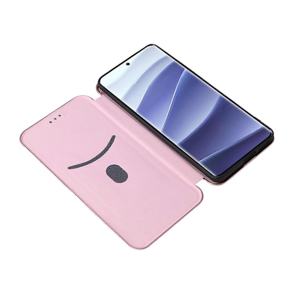 Skal för Xiaomi Redmi Note 14 Pro 4G Fodral Kolfibertextur Fallsäkert PU Läder Telefonskydd Multicolor Rose Gold