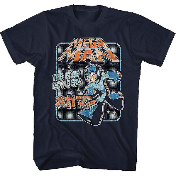 Japansk Blå Bomber Mega Man T-shirt Tøj M