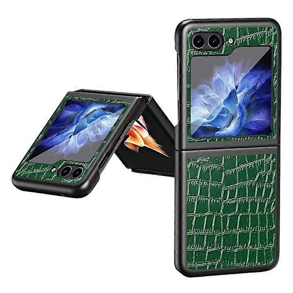 Telefoncover med krokodilletekstur til Samsung Galaxy Z Flip5 5G PU Læder Hård PC Telefonskal Multicolor Style C