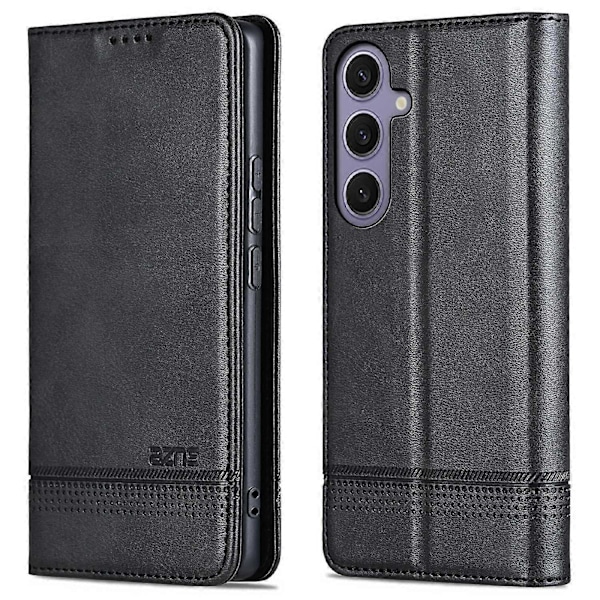 AZNS Fodral för Samsung Galaxy A56 5G, Kohudstruktur PU Läder Plånbok Telefonfodral - Grön Multicolor Black