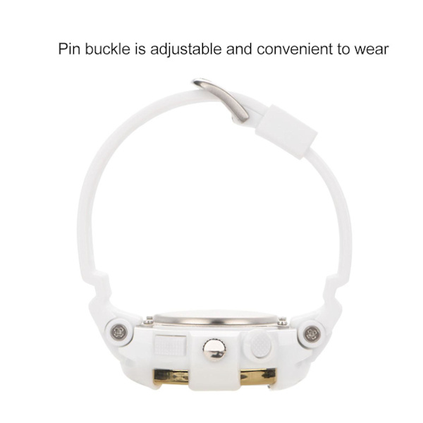 Smael Vattentät Digital Analog Watch Rund Elektronisk Quartz Armbandsur Vit Guld