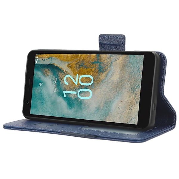 Lompakko PU-nahkainen puhelinkotelo Nokia C02:lle, Litsi-kuvioitu jalustalla varustettu puhelinkotelo Multicolor Style G