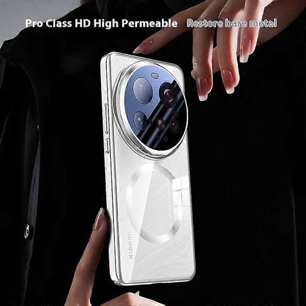 Xiaomi 15 Ultra -kotelo, yhteensopiva MagSafe-linssisuojan ja jalustan kanssa, kirkas PC-takakansi Multicolor Transparent
