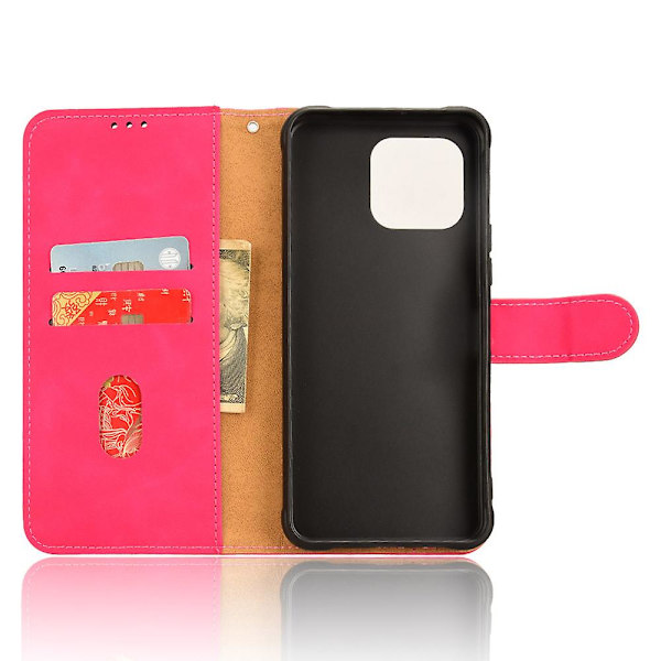 För Umidigi G5 Mecha Case Pu Läder anti-scratch Telefonskydd med plånbok och stativ Rose