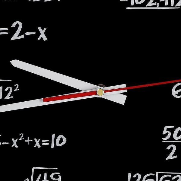 Math Väggklocka , Math Formulas Klocka Quiz Klocka i Svart Vit Unik Math Ekvationsklocka För