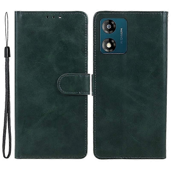 Kalvetekstur læder telefoncover med flip-pung og stativ til Motorola Moto E13 4G Multicolor Style E