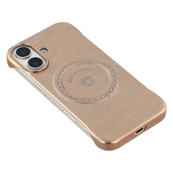 KIGC Magnetisk deksel til iPhone 16 Plus, elektroplettert PC + PU bakdeksel Multicolor Gold